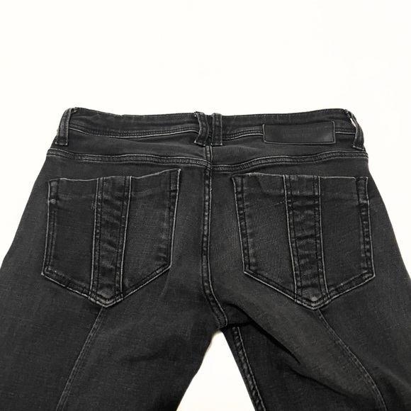 Burberry Brit Ladies Black Skinny Jeans Size 25 Zipper Accents - Picture 8 of 12